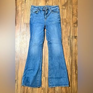 AE next level stretch super high rise flare 8 long